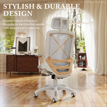 将图片加载到图库查看器,GABRYLLY Ergonomic Office Chair, High Back Home Desk Chair with Flip-Up Arms, Woodgrain Decorative(GY01-NT)