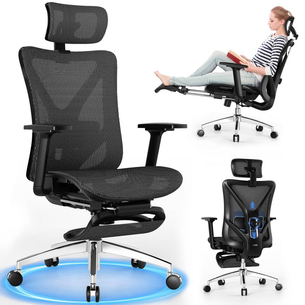 GABRYLLY ergonomic office chair with footrest - GYMN01